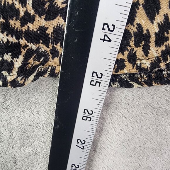 Women's Vintage Cactus Flower Leopard Print Button-Up Shirt Rayon Long Sleeve S - Picture 9 of 11